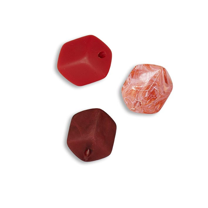 Ketting met mini cubes, Rood mix