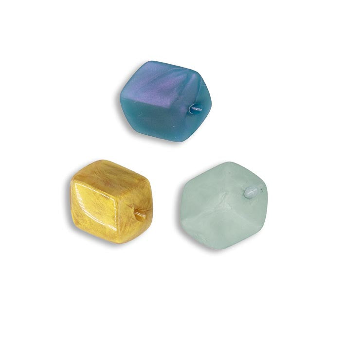 Set van drie Mini Cubes in aqua gold