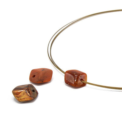 Ketting met mini cubes, warm oranje