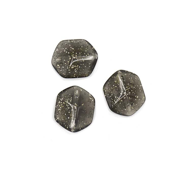 Set van 3 Mini Cubes in zwart resin met glitter – kleine modulaire hangers van kunst­hars.