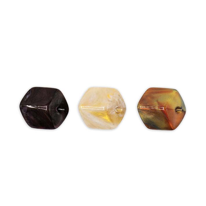 Mini Cubes goud mix – set van 3 resin hangers, feestelijk te combineren met andere warme tinten.