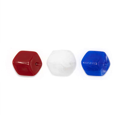Mini Cubes rood, wit en blauw – set van 3 resin hangers, mooi te combineren met andere Mini Cubes.