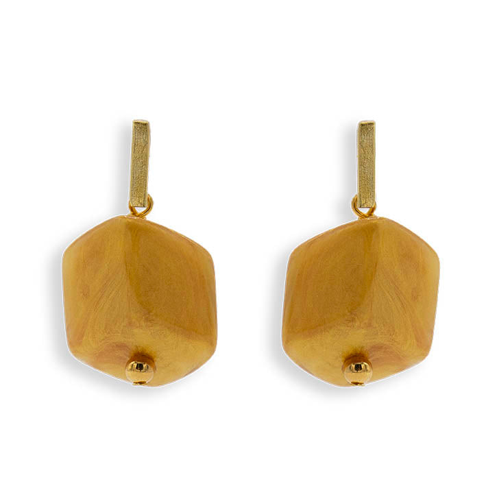 Oorbellen met  1 Cube Aurum