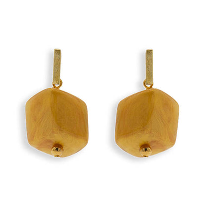 Oorbellen met  1 Cube Aurum