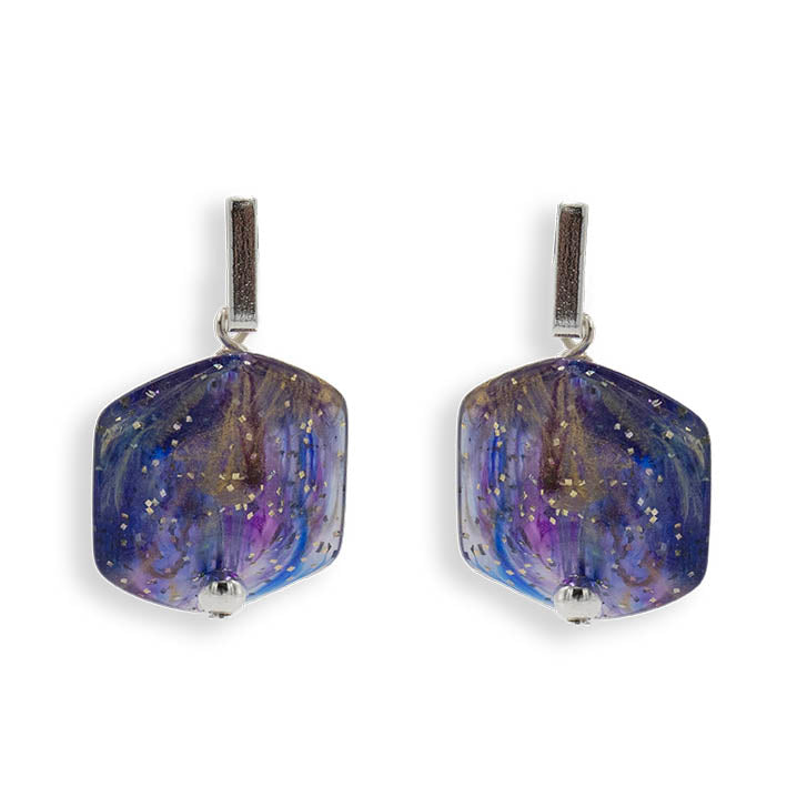 Oorbellen met  1 Cube Galaxy