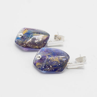 Oorbellen met  1 Cube Galaxy