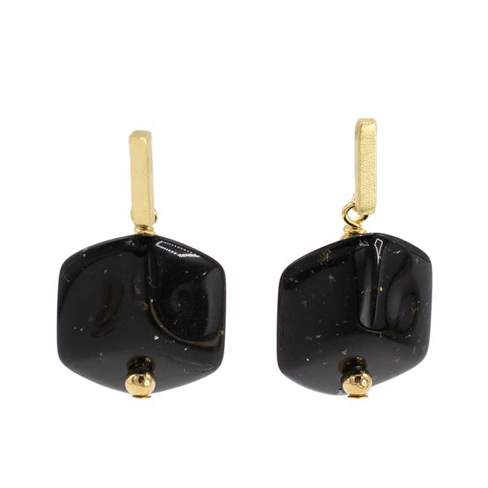 Oorbellen met  1 Cube Black Star