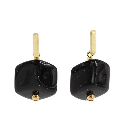 Oorbellen met  1 Cube Black Star