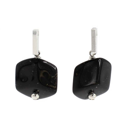 Oorbellen met  1 Cube Black Star