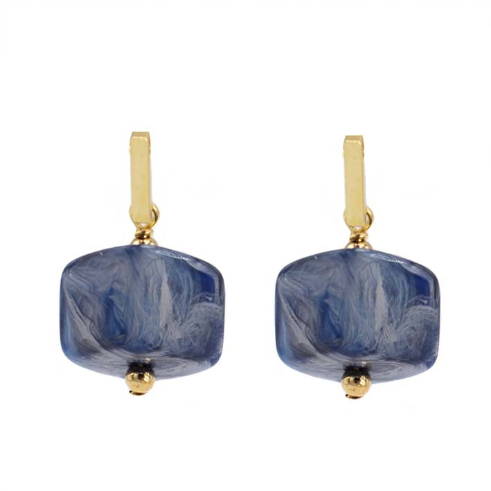 Oorbellen met  1 Cube Jeans