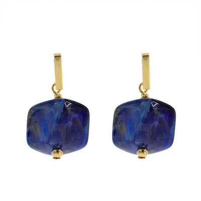 Oorbellen met  1 Cube Peacock