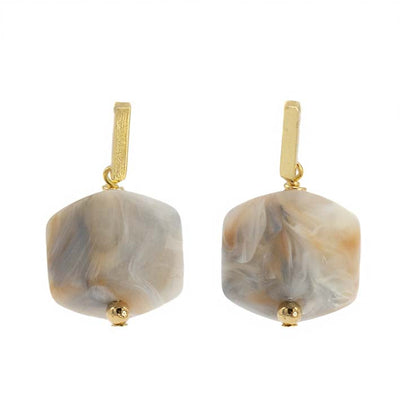 Oorbellen met  1 Cube Stone