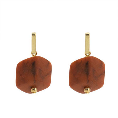Oorbellen met  1 Cube Vintage Orange