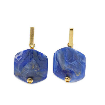 Oorbellen met  1 Cube Lapis