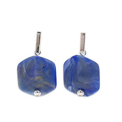 Oorbellen met  1 Cube Lapis