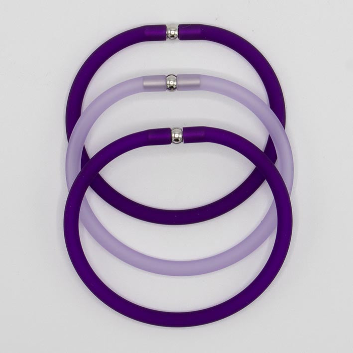 Armbandjes set 3x paars mix