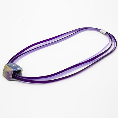 Rubber ketting 4 lijns Ribbon , Purple