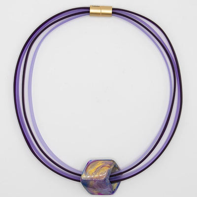 Rubber ketting 4 lijns Ribbon , Purple