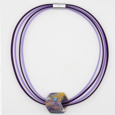 Rubber ketting 4 lijns Ribbon , Purple