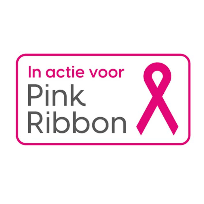 Logo In actie voor Pink Ribbon – borstkankeronderzoek”