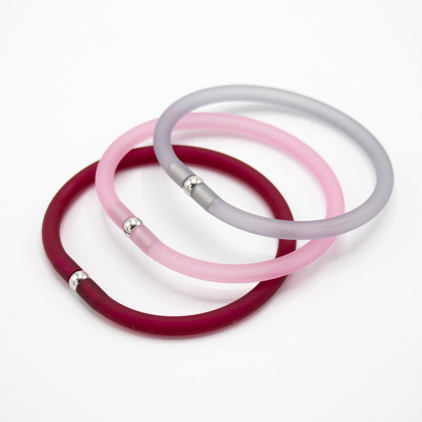 Rubber armbandjes fuchsia mix 3x
