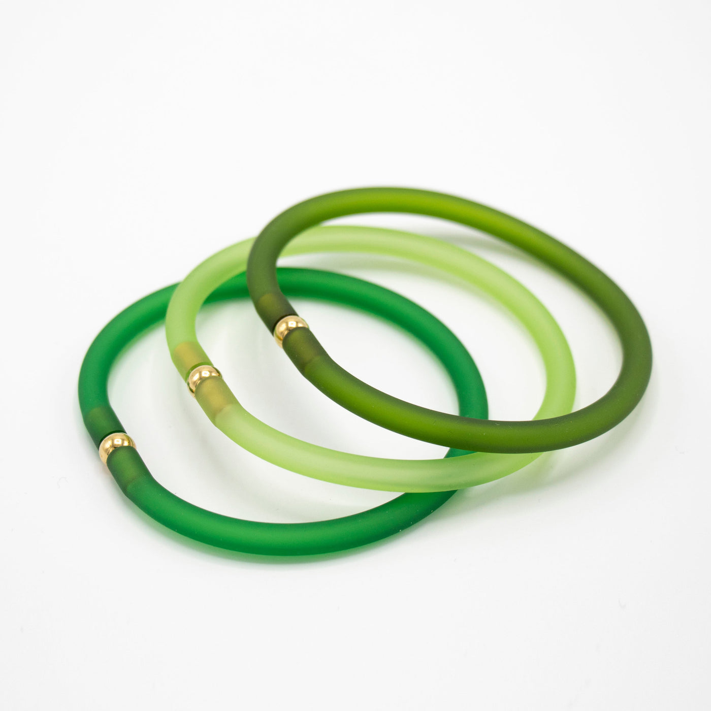 Rubber armbandjes groen mix 3x