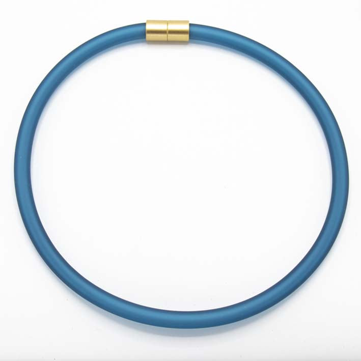 Statement ketting rubber 8mm, Petrol,  BOLD SERIE!