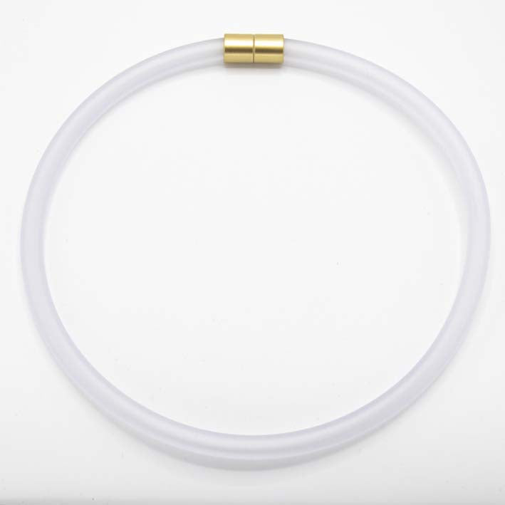 Statement ketting rubber 8mm, Wit,  BOLD SERIE!