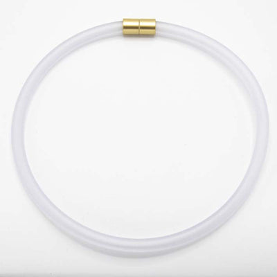 Statement ketting rubber 8mm, Wit,  BOLD SERIE!