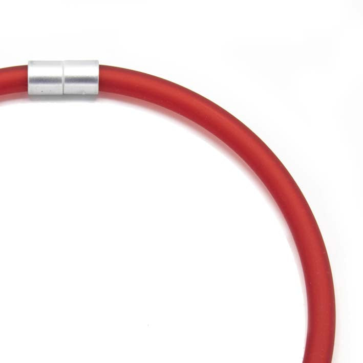 Statement ketting rubber 8mm, Rood,  BOLD SERIE!
