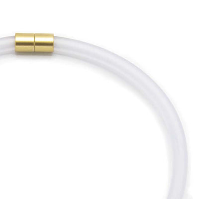 Statement ketting rubber 8mm, Wit,  BOLD SERIE!