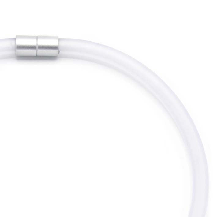 Statement ketting rubber 8mm, Wit,  BOLD SERIE!