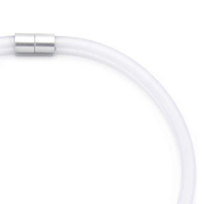 Statement ketting rubber 8mm, Wit,  BOLD SERIE!