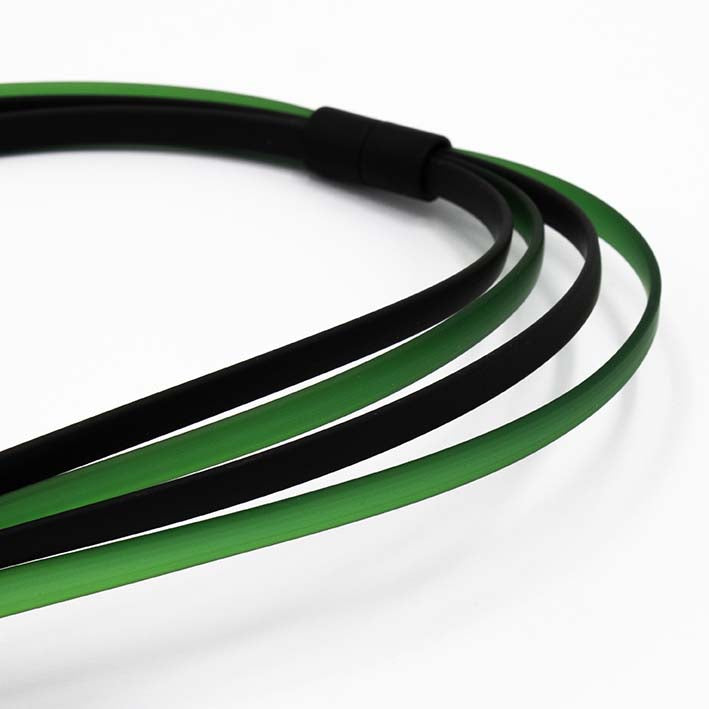 Ketting van rubber, Ribbon, Bottle green en zwart