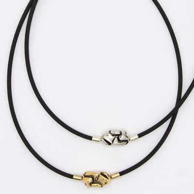 Ketting Rocks Mini Nugget en Rubber Goud