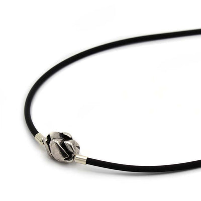 Ketting Rocks Mini Nugget met Rubber en Zilver