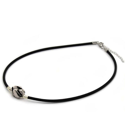 Ketting Rocks Mini Nugget met Rubber en Zilver