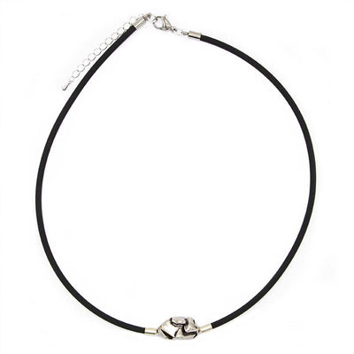 Ketting Rocks Mini Nugget met Rubber en Zilver