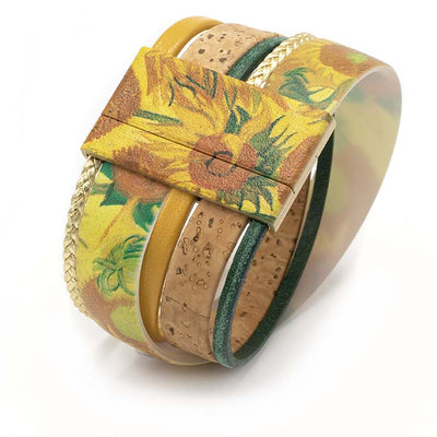 Art Bracelet, Sunflowers, van Gogh, 40 mm