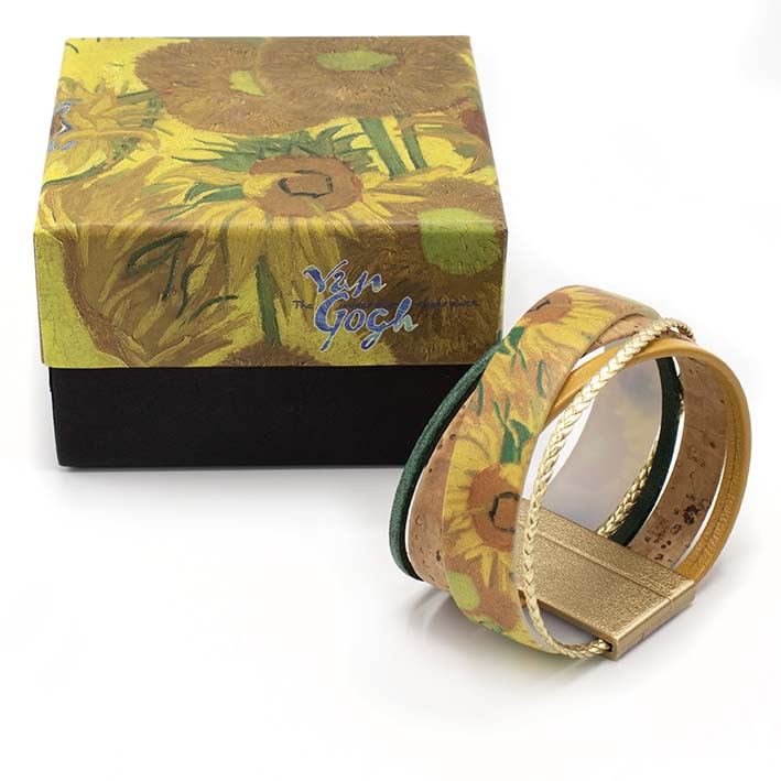 Art Bracelet, Sunflowers, van Gogh, 40 mm
