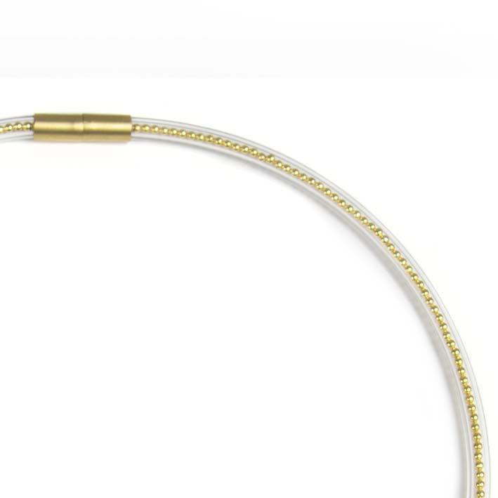 Ketting van rubber, 1 lijn transparant goud