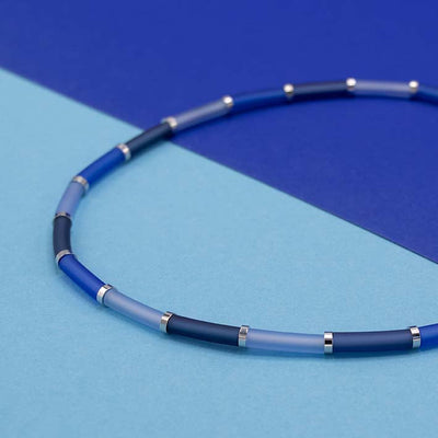 Bits & Pieces, kleurrijke ketting zero waste blauw