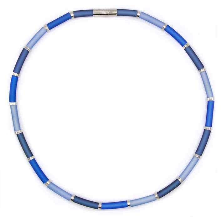Bits & Pieces, kleurrijke ketting zero waste blauw