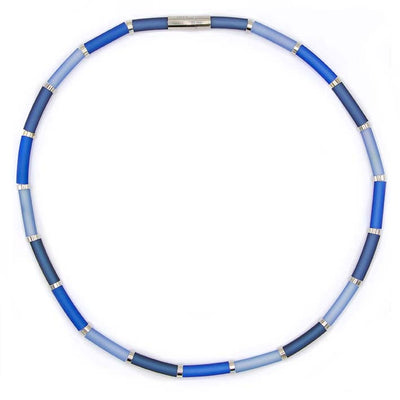Bits & Pieces, kleurrijke ketting zero waste blauw