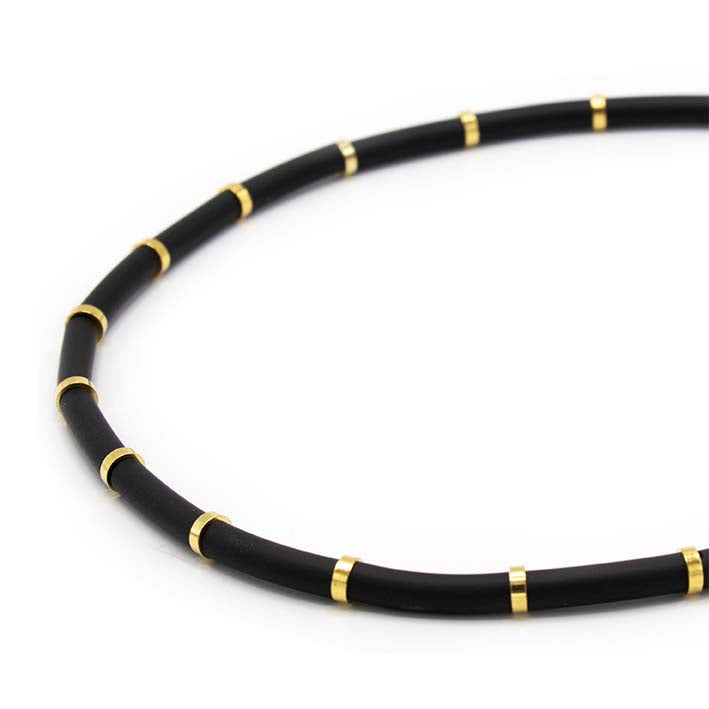 Bits & Pieces, ketting zero waste zwart met goud