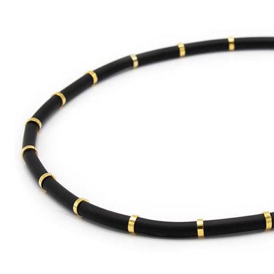 Bits & Pieces, ketting zero waste zwart met goud