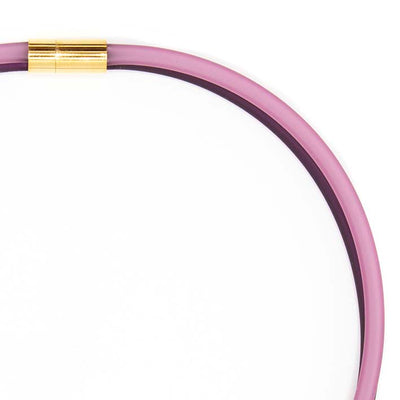 Rubber ketting 2 lijns aubergine/oud roze