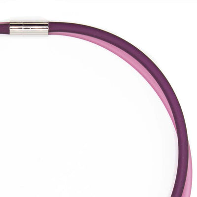 Rubber ketting 2 lijns aubergine/oud roze