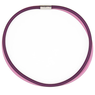 Rubber ketting 2 lijns aubergine/oud roze