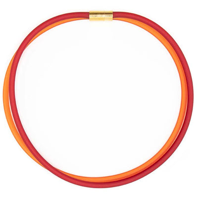 Rubber ketting, 2 lijns rood/oranje
